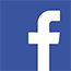 Icône de Facebook avec un 'f' blanc sur fond bleu.